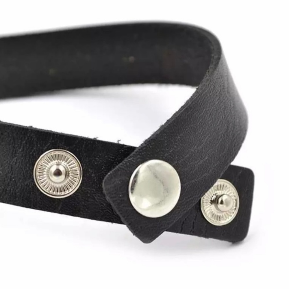 Heart Ring Leather Choker - Picture 4 of 5